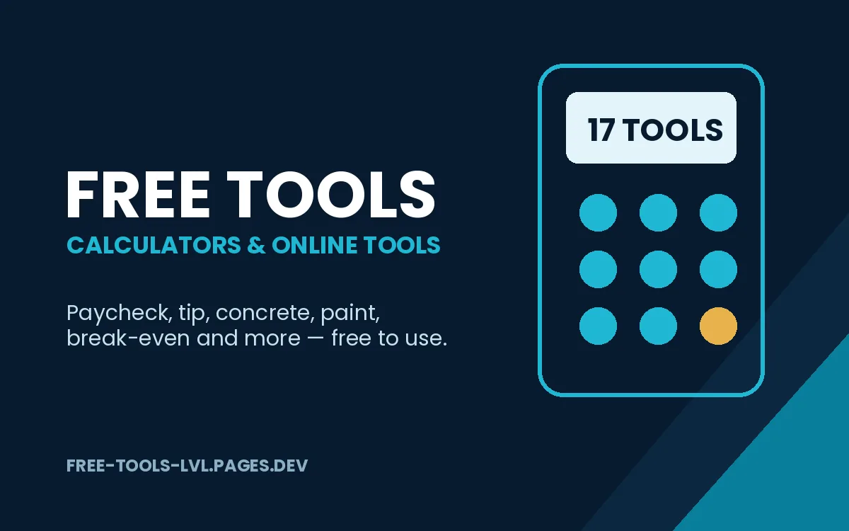 Free Tools website — free online calculators and everyday tools