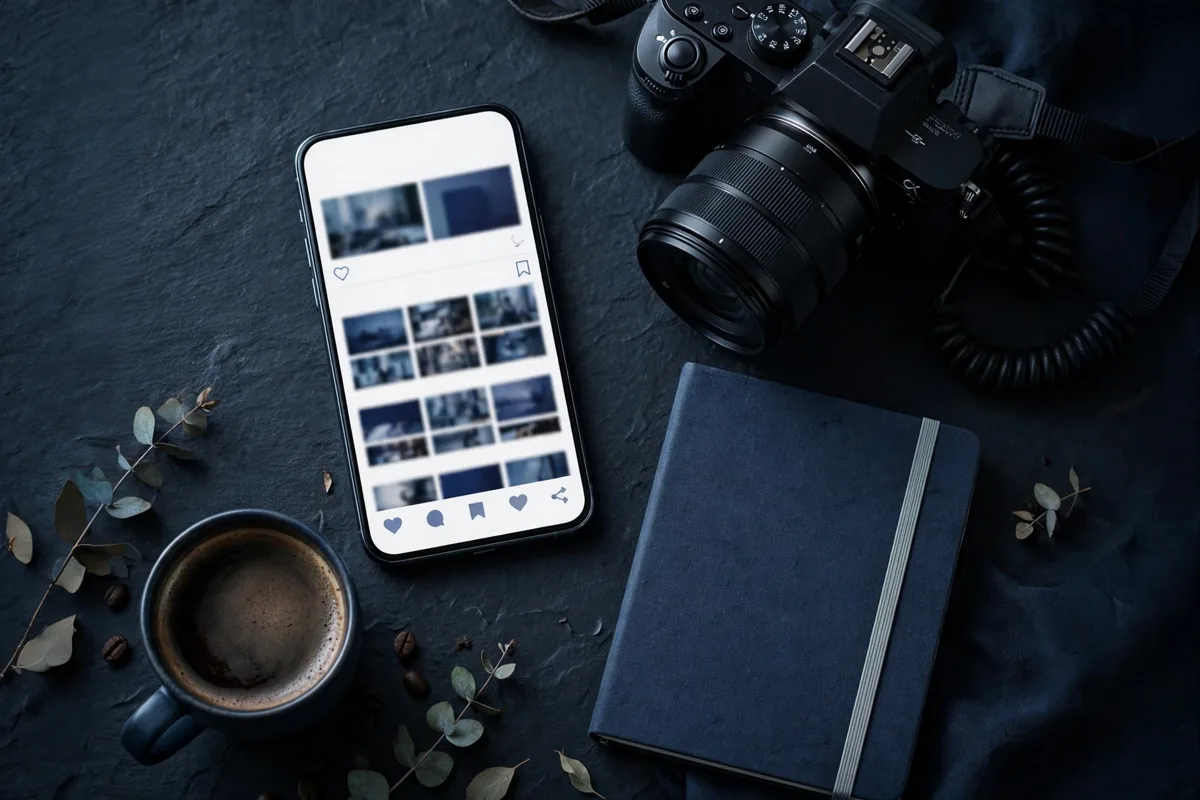 Social media content planning and profiles on devices